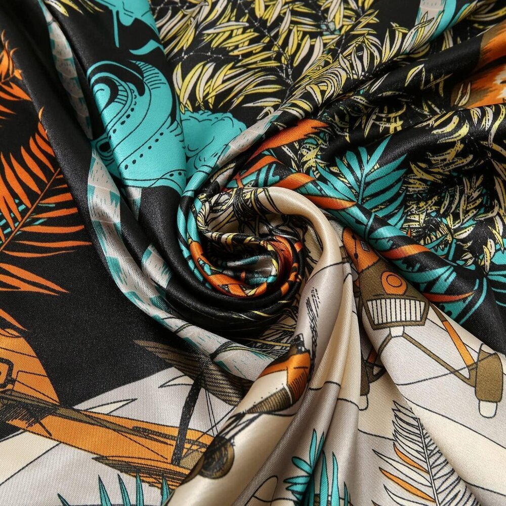 Elegant 35 Inch Satin-Like Scarf for Hair Wrapping - Perfect for Sleeping - Picture 6 of 7